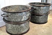 Galvanized metal tub planter bench furniture