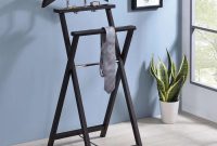 Folding garment valet furniture for bedroom