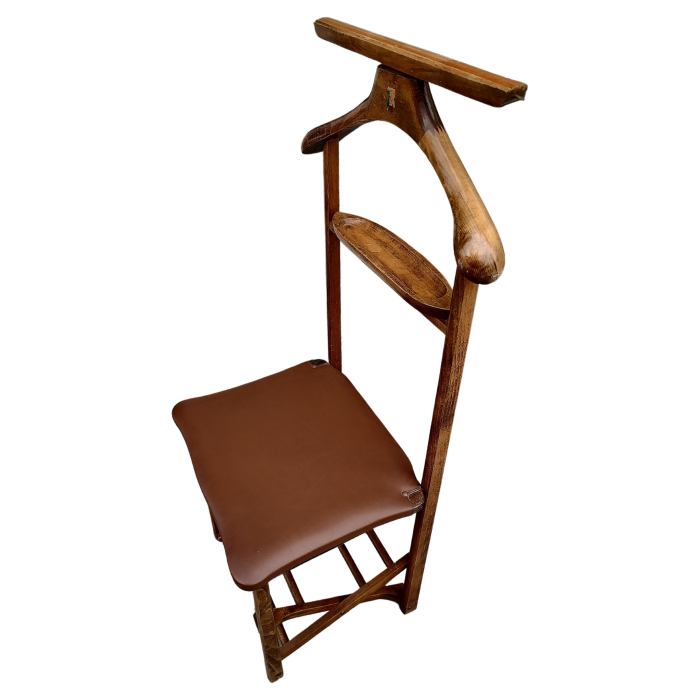 Folding garment valet furniture for bedroom